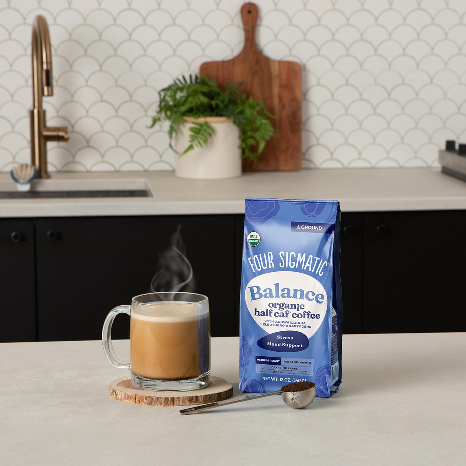 4551058 Four Sigmatic Organic Balance Adaptogen Ground Coffee (12 Ounce)