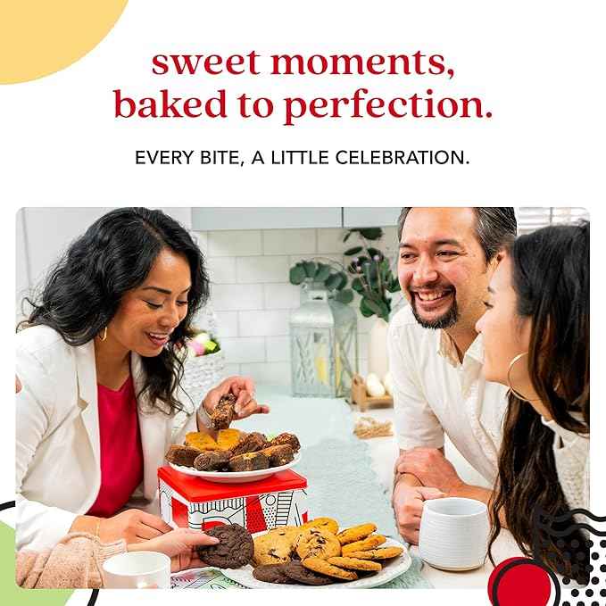 David’s Cookies Gourmet Assorted Cookies and Brownies Gift Basket - 12 x 1.5oz fresh baked cookies and 10 x 2oz individually wrapped brownies - Great for Sharing, Ideal Gift for All Special Occasions