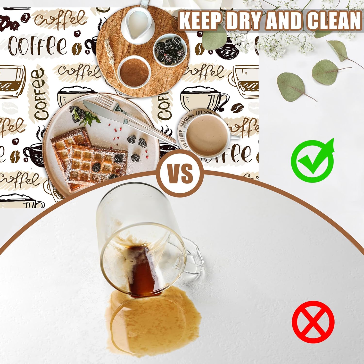 Coffee Cute Doodle Dish Drying Mat for Kitchen Counter Coffee Bar Mat Hide Stain Absorbent Rubber Backed Drying Rack Pad Fit Espresso Machine Table Accessories 11.8 x 19.7 Inch