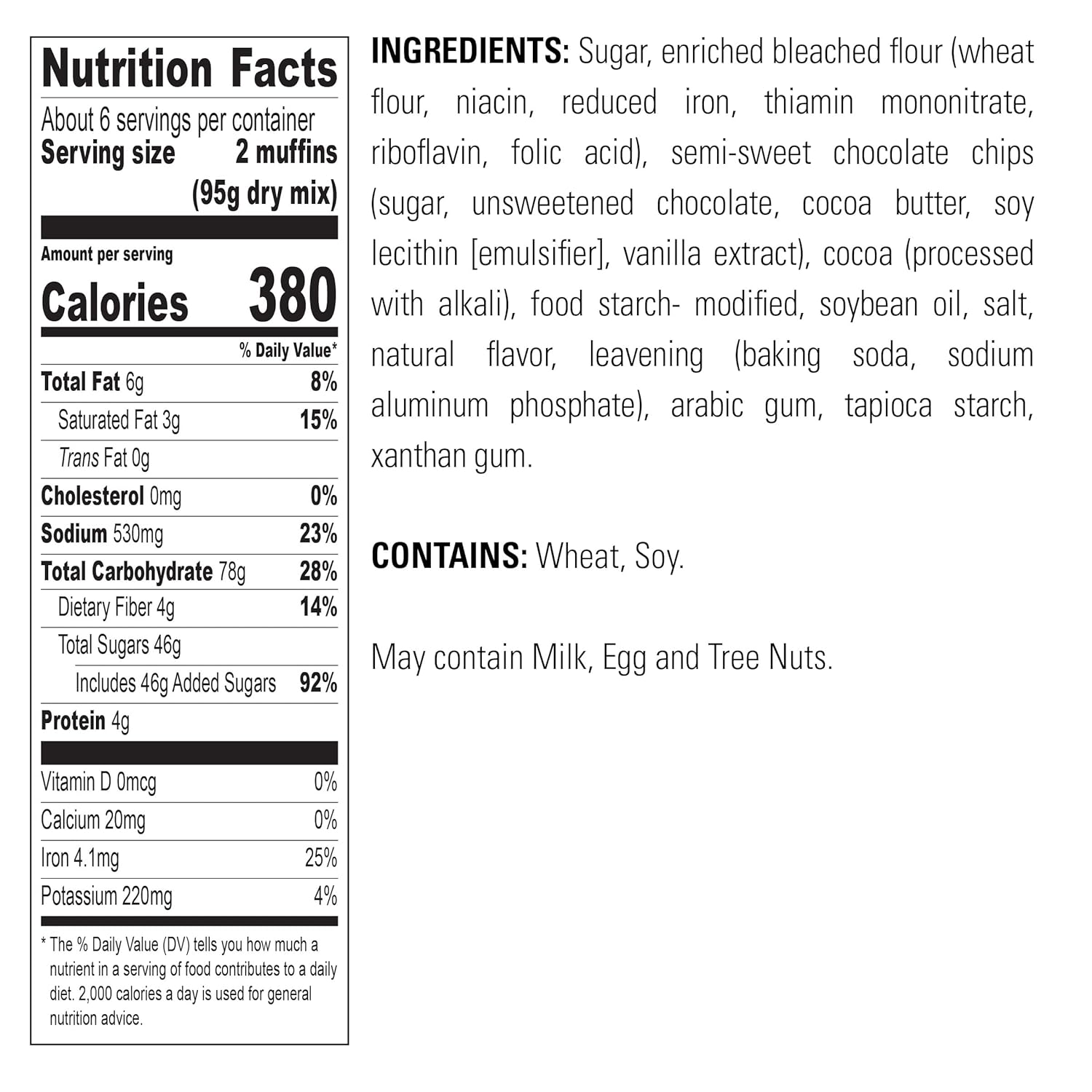 Krusteaz Muffin Mix, Double Chocolate Muffin Mix, Made with Real Chocolate Chips & No Artificial Flavors, Colors or Preservatives, 20 OZ Box (Pack of 2)