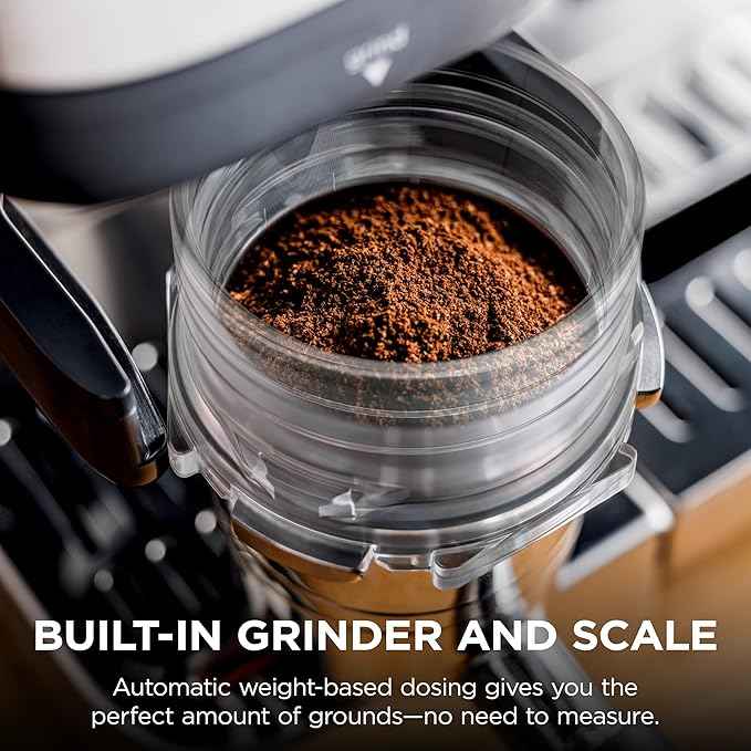 Ninja Luxe Café 3-in-1 Espresso, Drip Coffee and Cold Brew Machine | Integrated Coffee Grinder, Milk Frother, Assisted Tamper & Built-In Espresso Accessory Storage | Stainless Steel | ES601