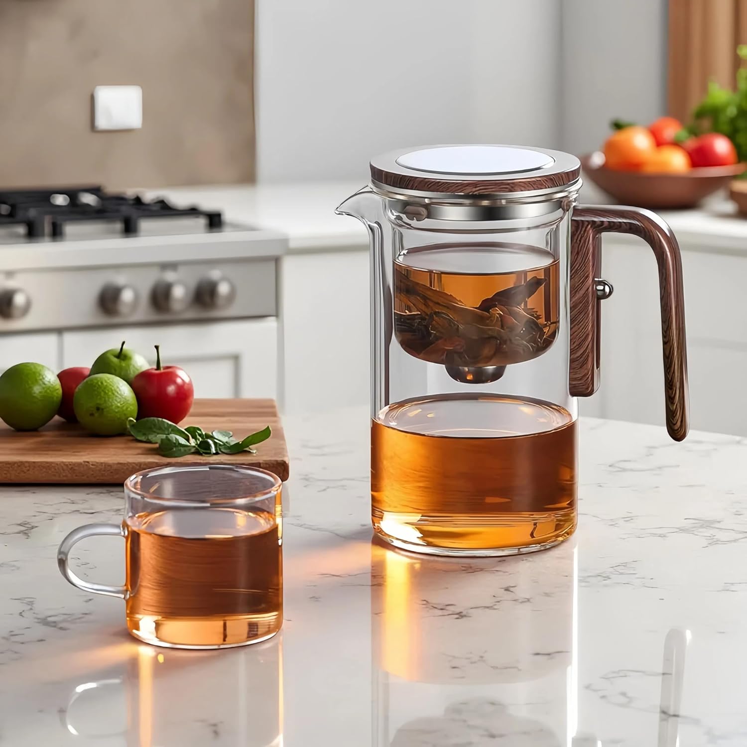 Enchanti Tea Pot, Creative Witchcraft Magic Glass Teapot, Detachable Loose Tea Glass Tea Infuser, Ideal for Tea Steeper -20oz (approx. 600 ml)