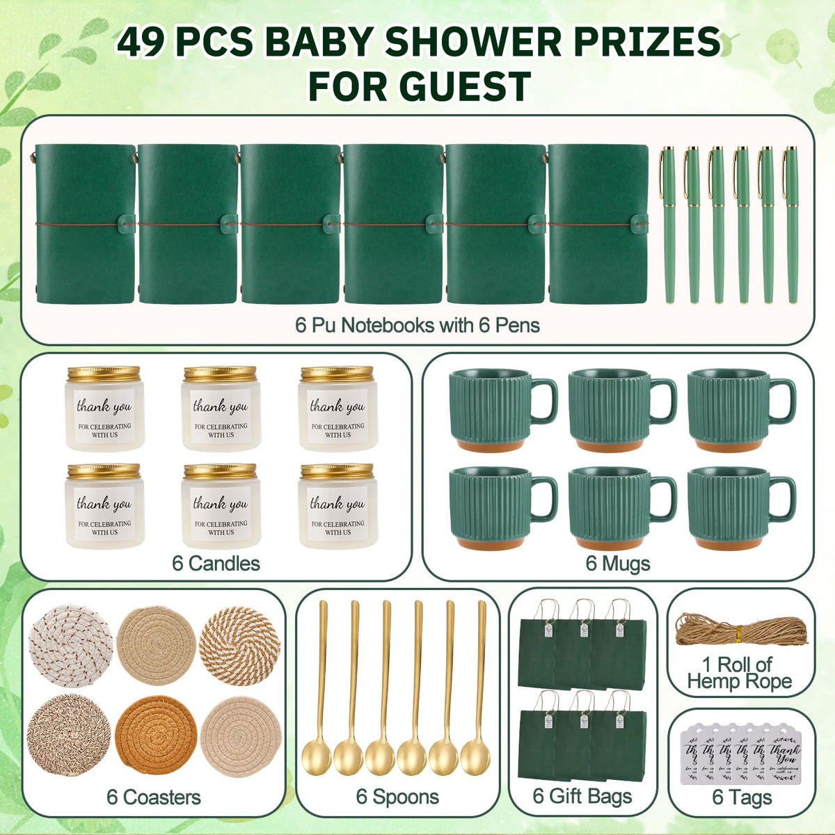 Scented soy candle included in a shower prize set