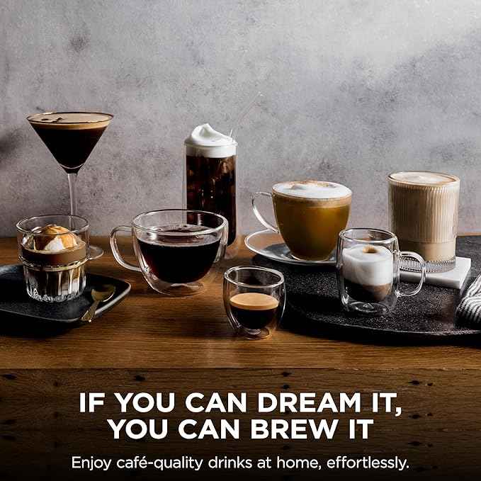 Ninja Luxe Café 3-in-1 Espresso, Drip Coffee and Cold Brew Machine | Integrated Coffee Grinder, Milk Frother, Assisted Tamper & Built-In Espresso Accessory Storage | Stainless Steel | ES601