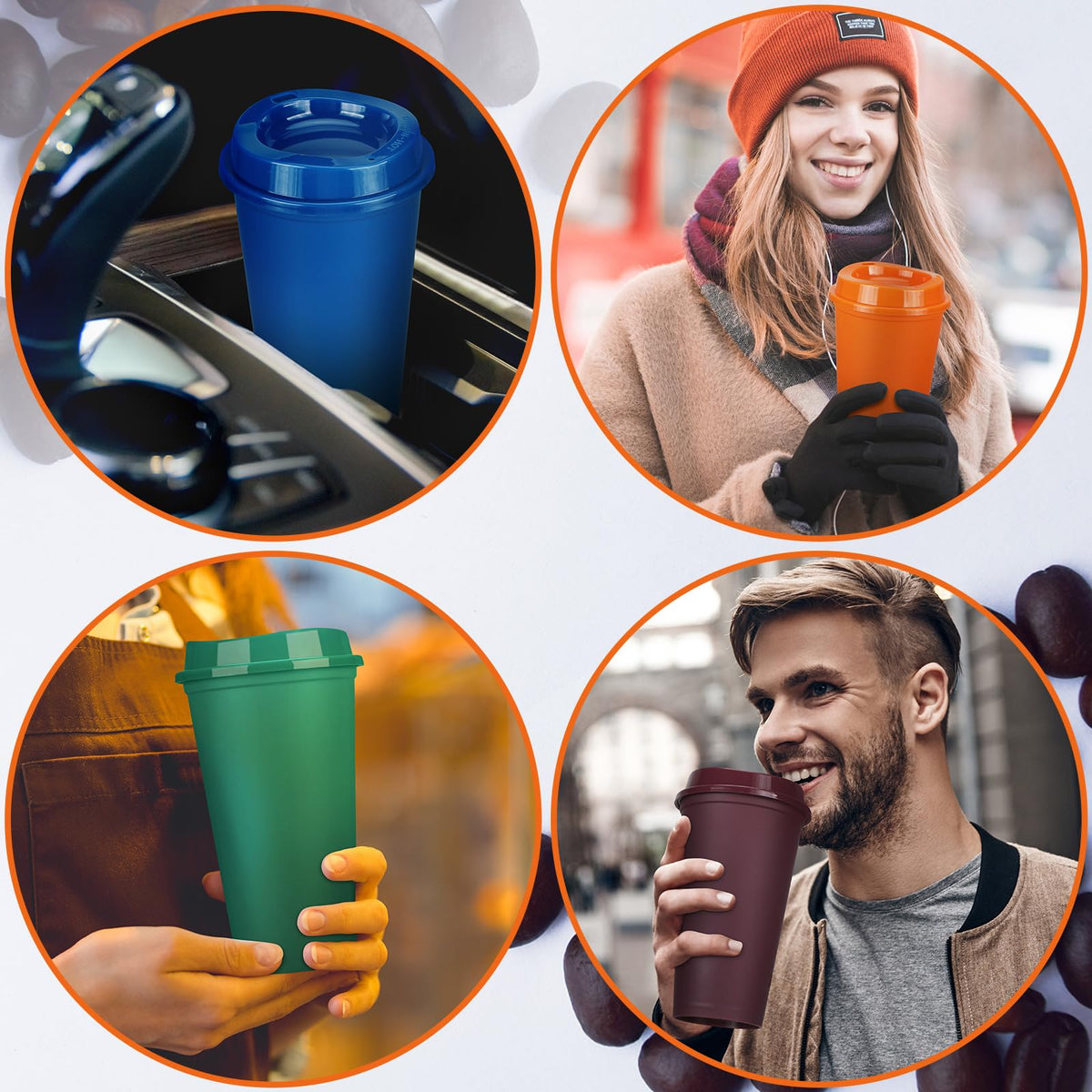 Reusable coffee cup lid with ventilation hole