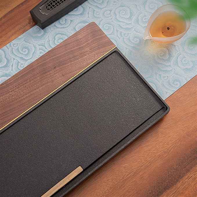 Tea Set Simple Walnut Solid Wood Tea Tray Home Kung Fu Tea Set Dry Brew Table Modern Home Stone Tea Table Chinese Tea Set