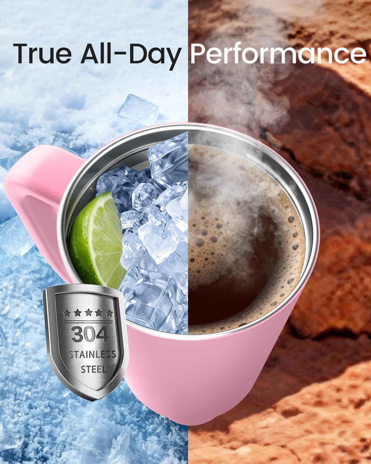 Stainless steel travel tumbler with carry handle
