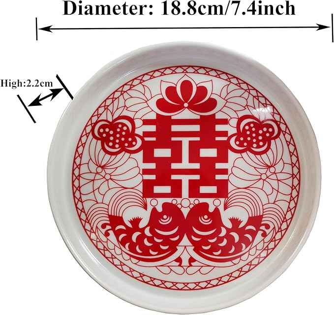 Chinese Tea Gift Set Service Porcelain Tea Pot 4 Cups tray for Adults Men Women Tea Ceremony Wedding Party Home Decor (Double Happiness S)