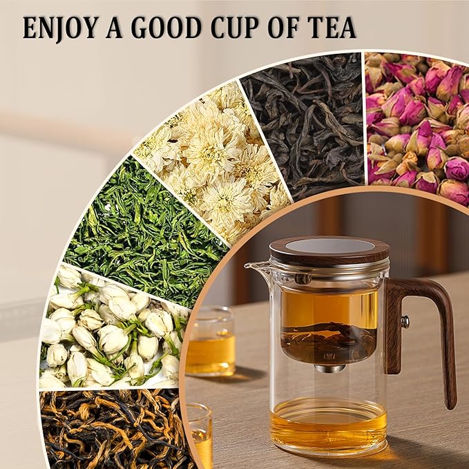 Enchant Tea Pot - 600ml/20.3oz Witchcraft Magic Glass Teapot, Magnetic Water Separation Design, Borosilicate Infuser Pot with Strainer for Loose Leaf & Herbal Teas, Ideal for Tea Maker