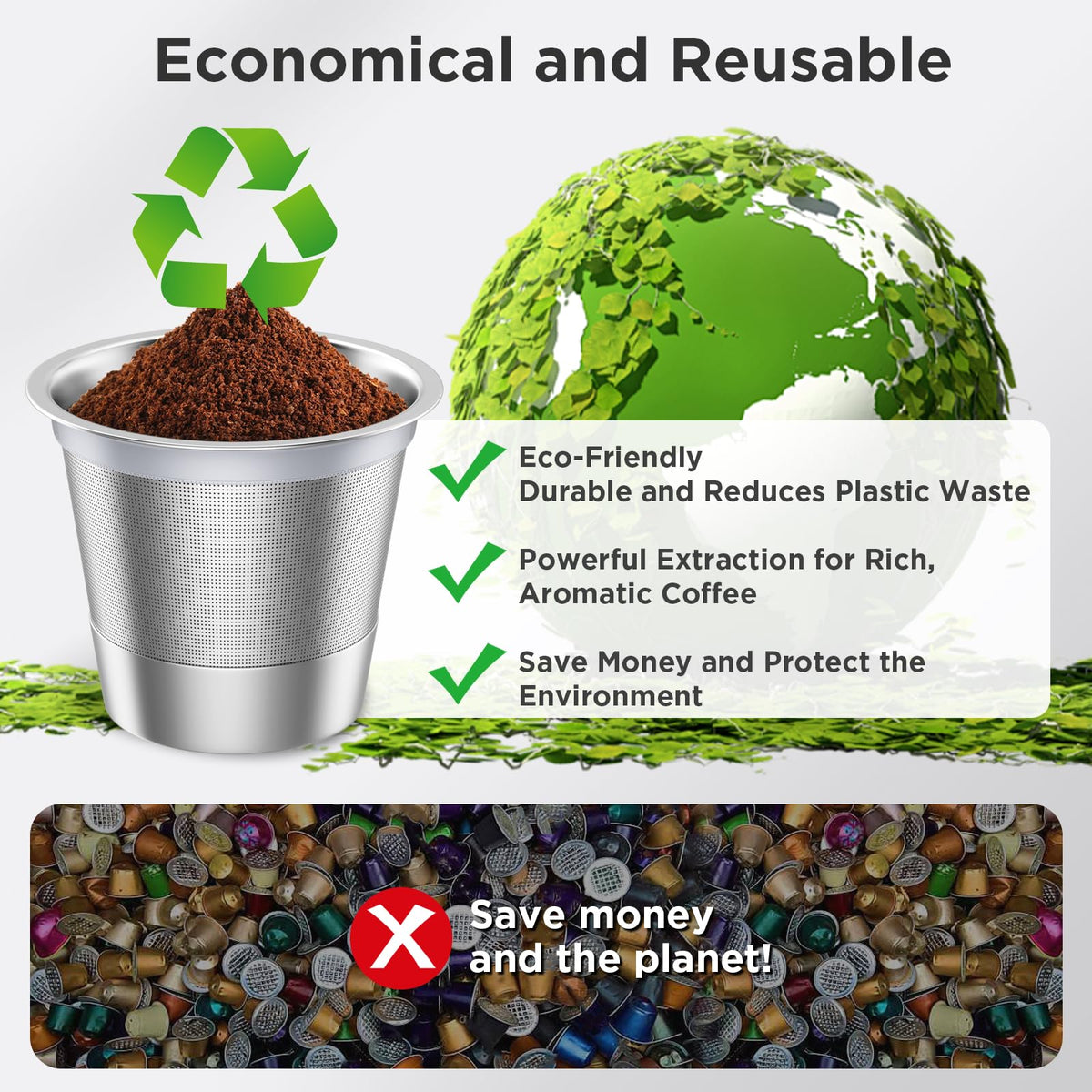 Reusable coffee pods for single-serve brewers