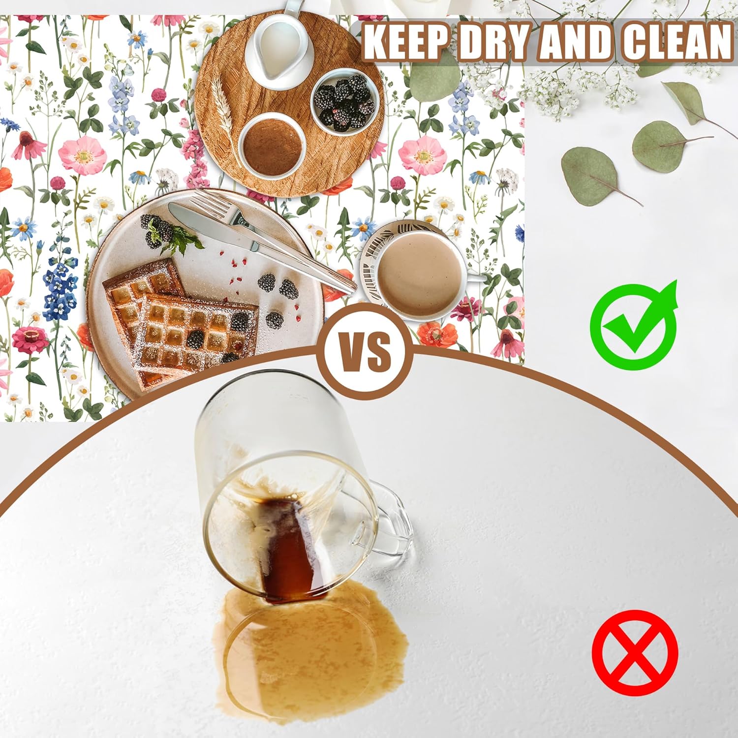 Watercolor Flowers Coffee Mat Absorbent Dish Drying Mat for Kitchen Counter Hide Stain Rubber Backed Coffee Bar Accessories Fit Under Espresso Machine Dish Rack 11.8 x 19.7 Inch