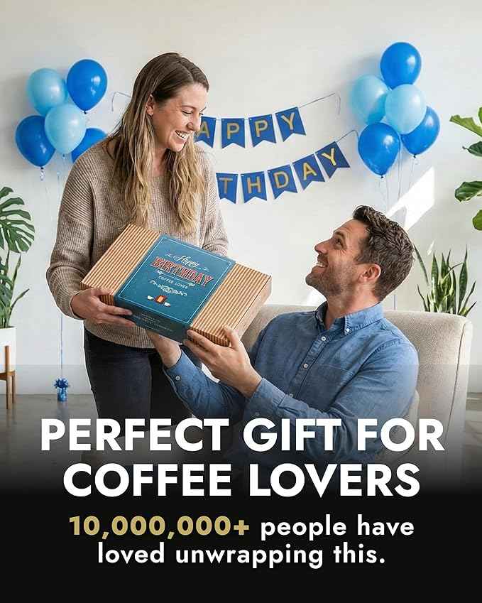 Gourmet Birthday Coffee Gift Set for Men & Women - 14 World's Finest Single Origin Specialty & Organic Coffees in Innovative Brewers | Sampler Box for Coffee Lover to Brew & Enjoy Anytime, Anywhere