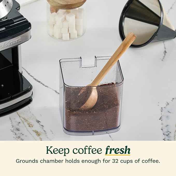 Cuisinart Coffee Grinder, Electric One-Touch Automatic Burr Coffee Grinder with 18-Position Grind Selector, Cup Size Selector for 4 – 18 Cups, DBM-8P1, Black Stainless