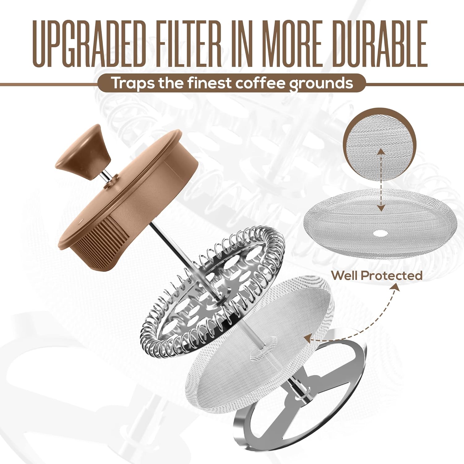 Utopia Kitchen 12 Ounce 0.35 Liter French Press Coffee Maker, Tea Maker, Travel Coffee Presses, Heat Resistant Thickened Borosilicate Coffee Pot for Camping Travel Gifts, Brown Pack of 1 - Blissbrew