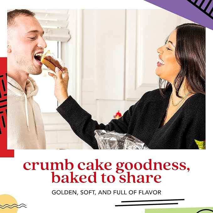 David's Cookies Fresh Baked Gourmet Crumb Cake Food Gift Basket - Gourmet Crumb Cake Assortment With Original Butter, Raspberry Gift Basket - Ideal Gift for Corporate Birthday Fathers Mothers Day Get Well and Other Special Occasions - 2 lb (14 pcs)
