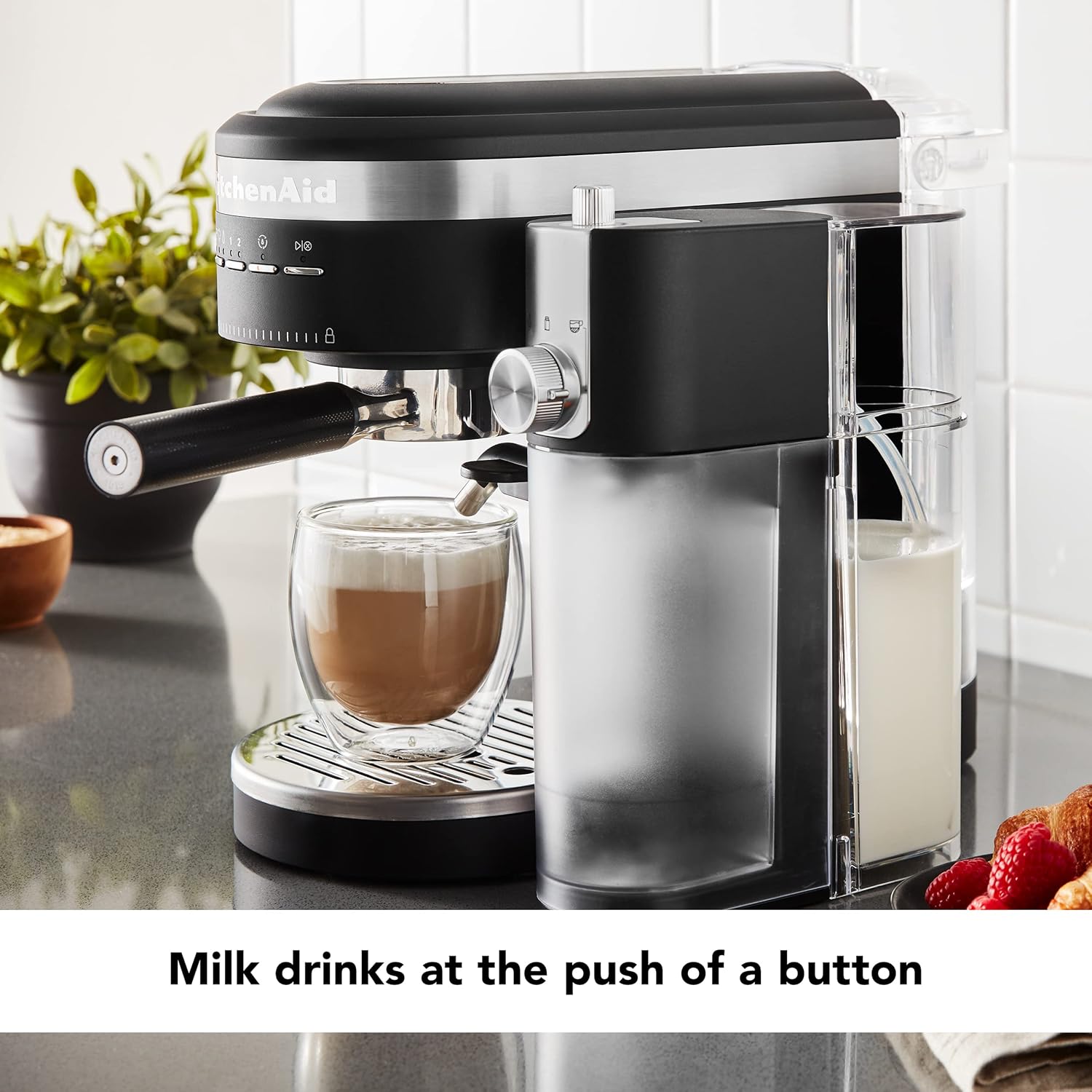 KitchenAid Semi-Automatic Espresso Machine and Automatic Milk Frother Attachment - KES6404 - Blissbrew