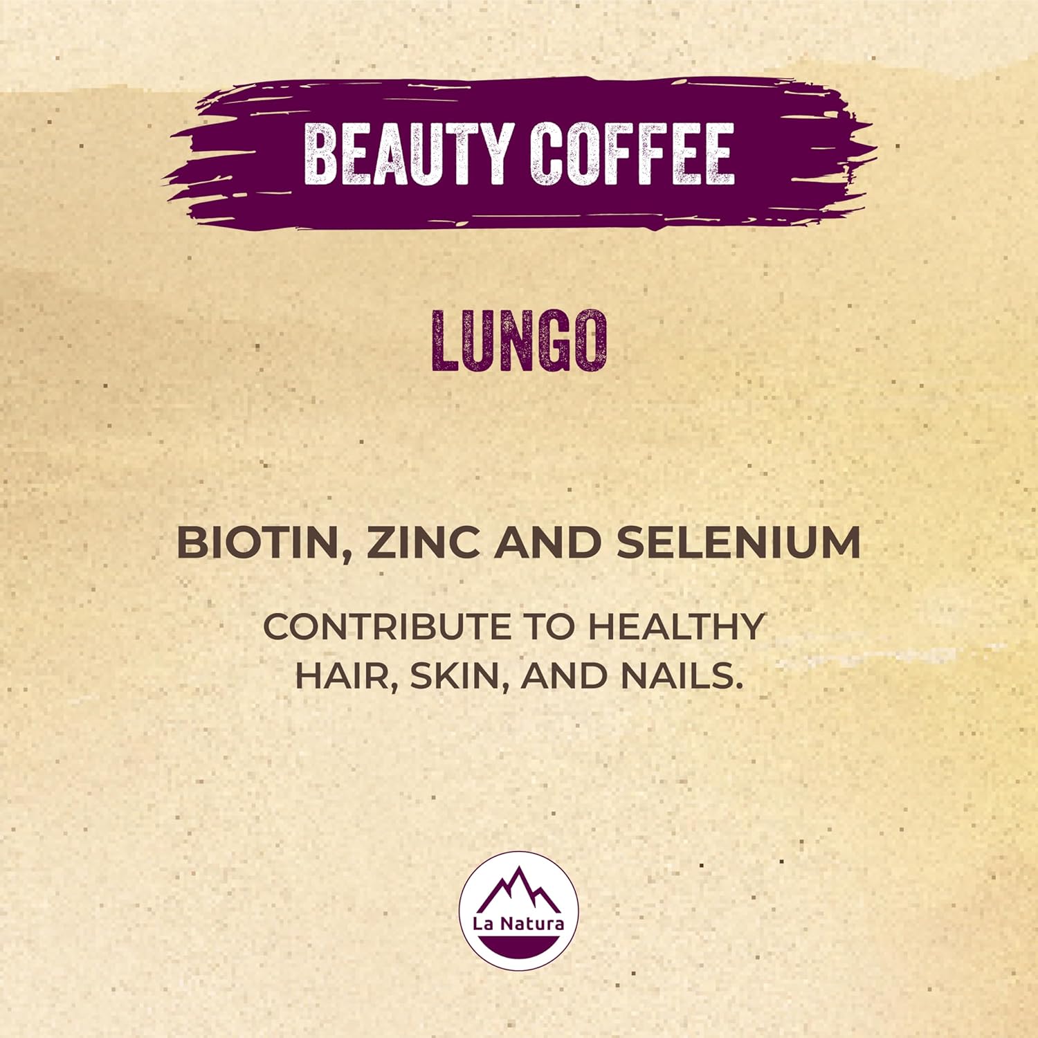 La Natura Lifestyle Beauty Coffee Pods - Lungo Roast European-Style with Biotin, Zinc & Selenium for Hair, Skin & Nails Health - Compostable Nespresso Original Line Compatible Capsules - Pack of 60 - Blissbrew