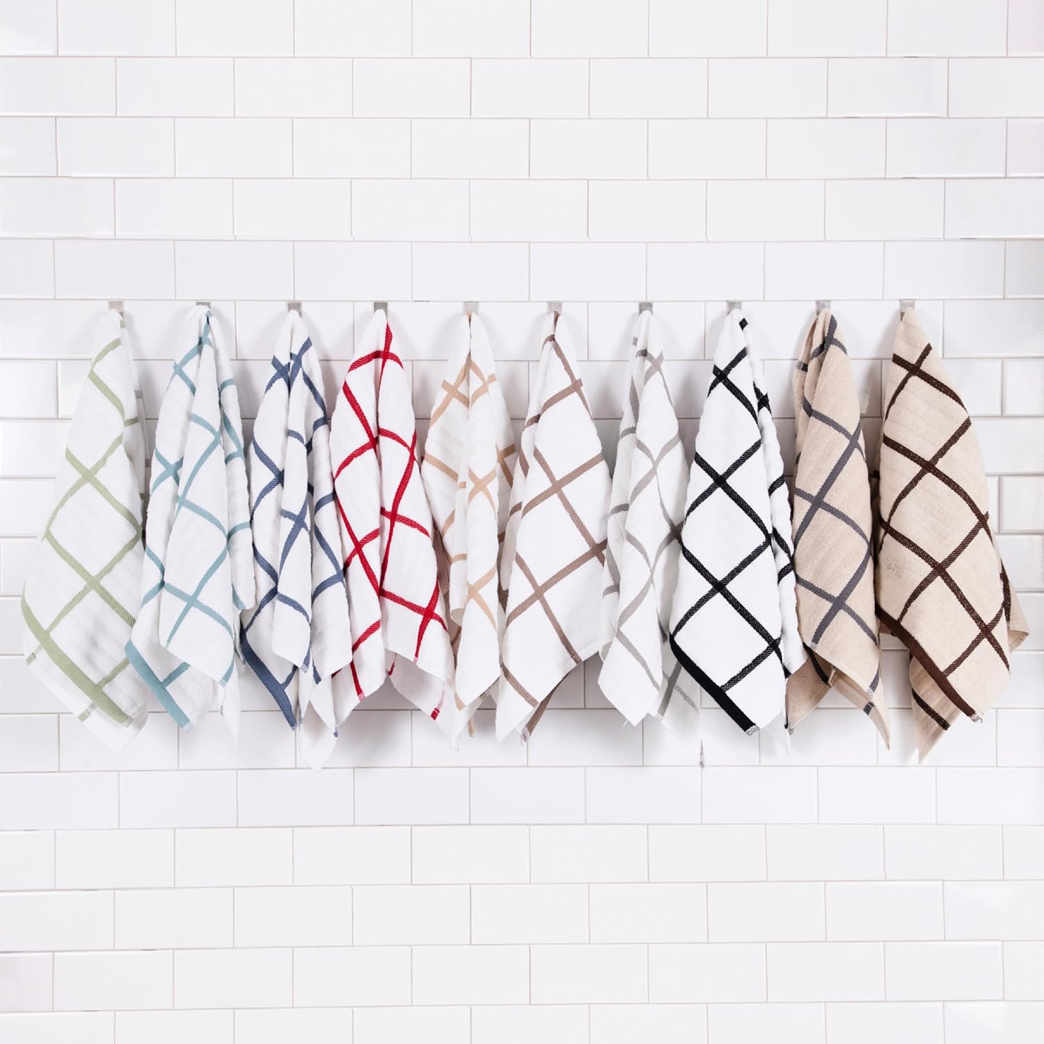 All-Clad Checked Kitchen Towel: Highly Absorbent, Super Soft Long Lasting - 100% Cotton, 17"x30" Tea Towel for Cleaning & Drying Dishes, Pans, Glassware, or Countertops, (1-Pack), Cappuccino