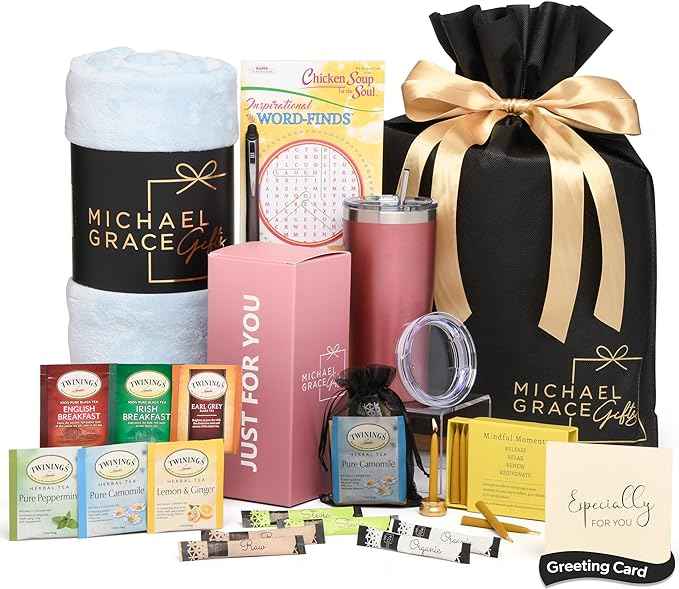 Ultimate Gift Set for Women or Men - Includes Luxury Blanket, Temperature Retention Tumbler & Teas, Meditation/Prayer Candles & Inspirational Word Search, After Surgery, Thinking of You Care Package