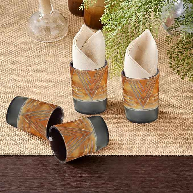 Handicrafts Home Viking Horn Shot Glasses Set of 8, Handmade Natural Ox Horn, Rustic Viking Drinkware Whiskey Shot Cups, Father’s day Gifts, Birthday Gifts for Men, Room Decor for Men