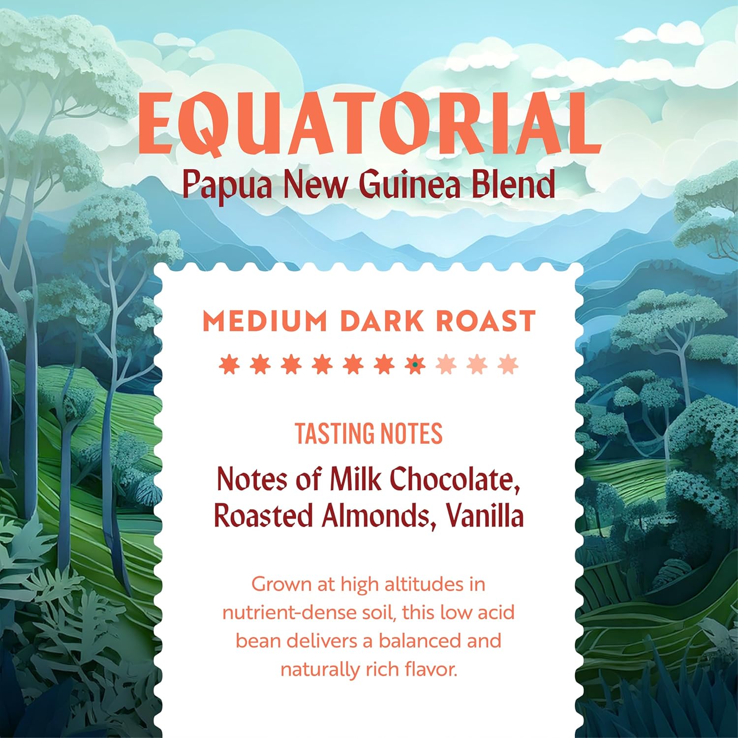 Clean Coffee Co. - Low Acid Medium-Dark Roast, Tested for Molds and Toxins, Papua New Guinea Blend, Notes of Milk Chocolate and Roasted Almonds (Whole Bean, 12 oz Bag)