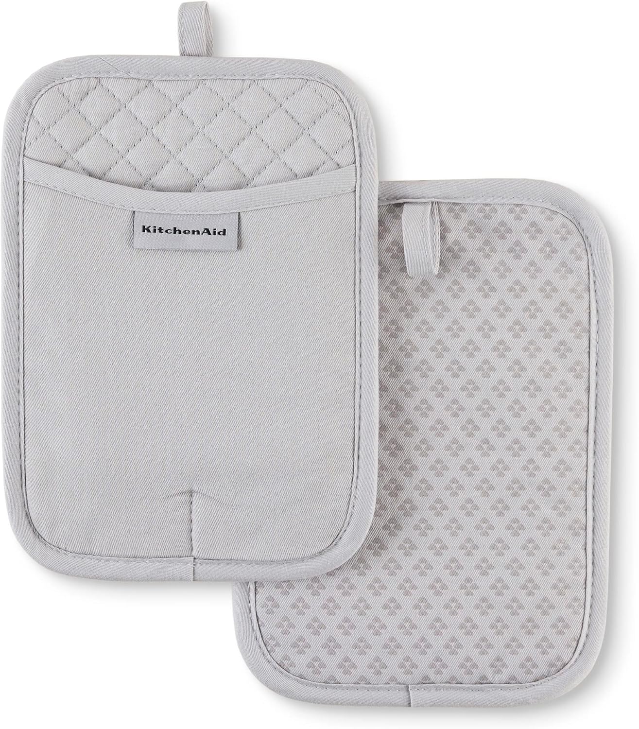 KitchenAid Asteroid Pot Holder 2-Pack Set, Matte Grey, 7