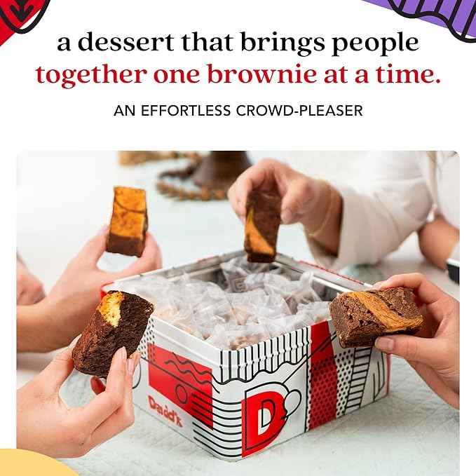 David’s Cookies Cheesecake Brownies Gift Tin 2lbs – Rich Chocolate Cheesecake Brownies – Gourmet Bakery Dessert Gift Tin for Sharing, Celebrations, Thank You and All Occasions