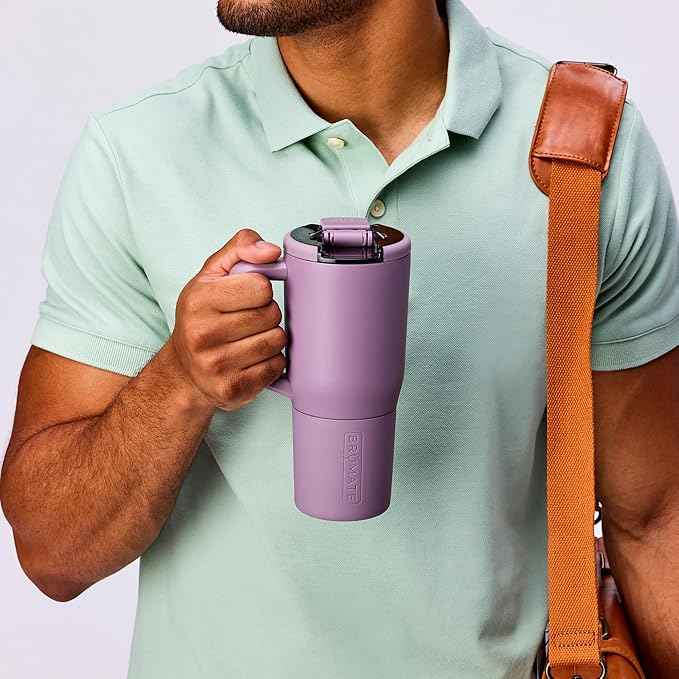 BrüMate Müv - 25oz 100% Leak Proof Insulated Coffee Mug with Handle & Lid - Stainless Steel Coffee Travel Mug - Double Walled Coffee Cup (Rose Taupe)