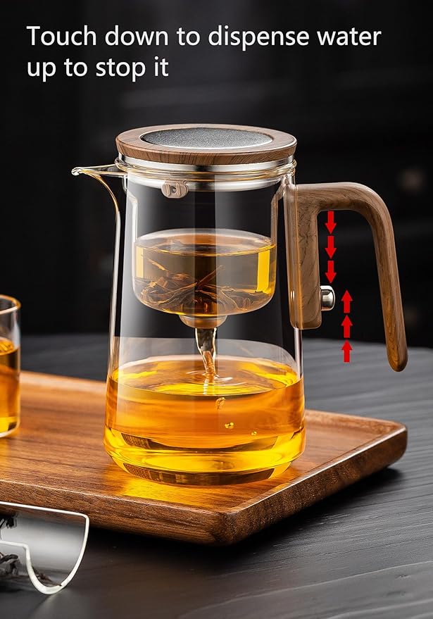 Witchcraft Magnetic Glass Teapot with Infuser - Loose Leaf Tea Pot with Detachable strainer,magical teapot,gifts for tea lovers(800ml)