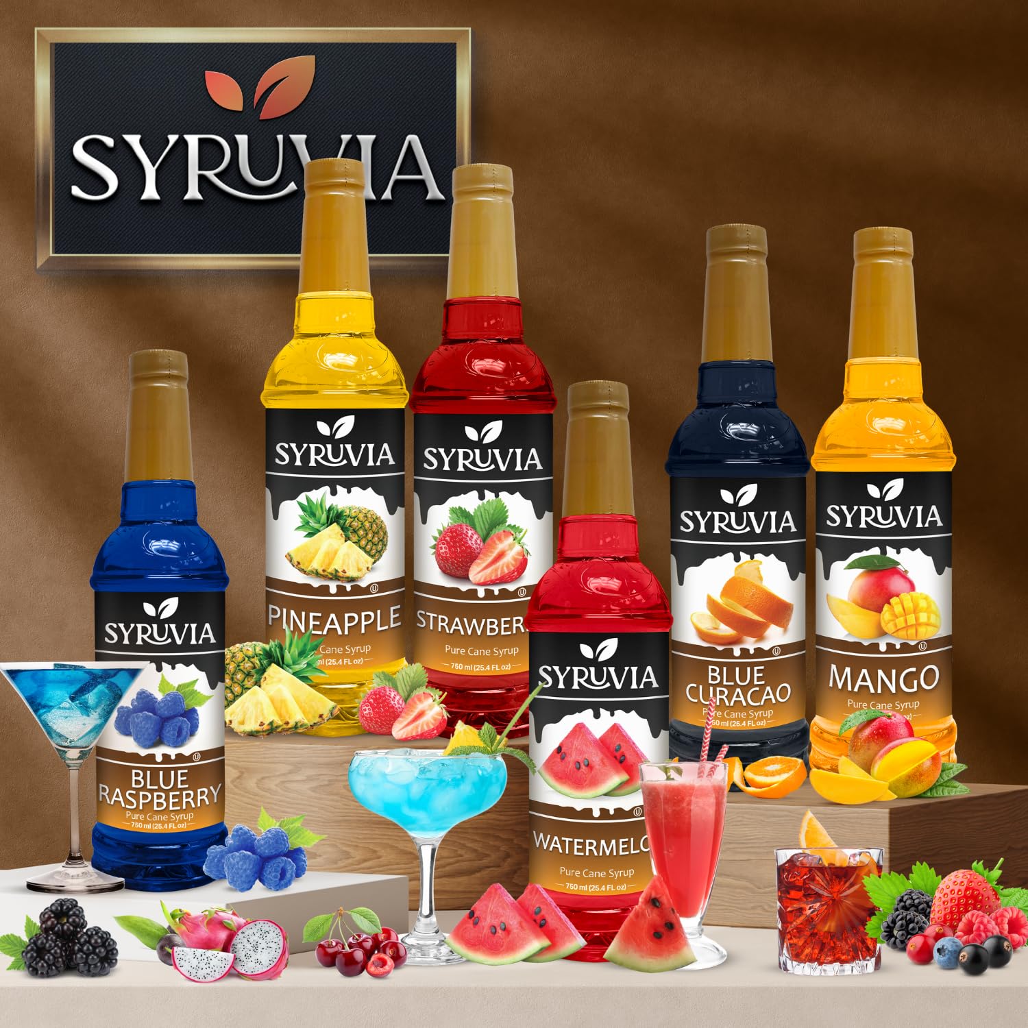 Syruvia Green Apple Syrup - Premium Flavoring Syrup for Tea, Italian Sodas, Beverages, Desserts, Ice Cream, Cocktails & Mocktails - Kosher, Gluten Free - 25.4 fl oz.