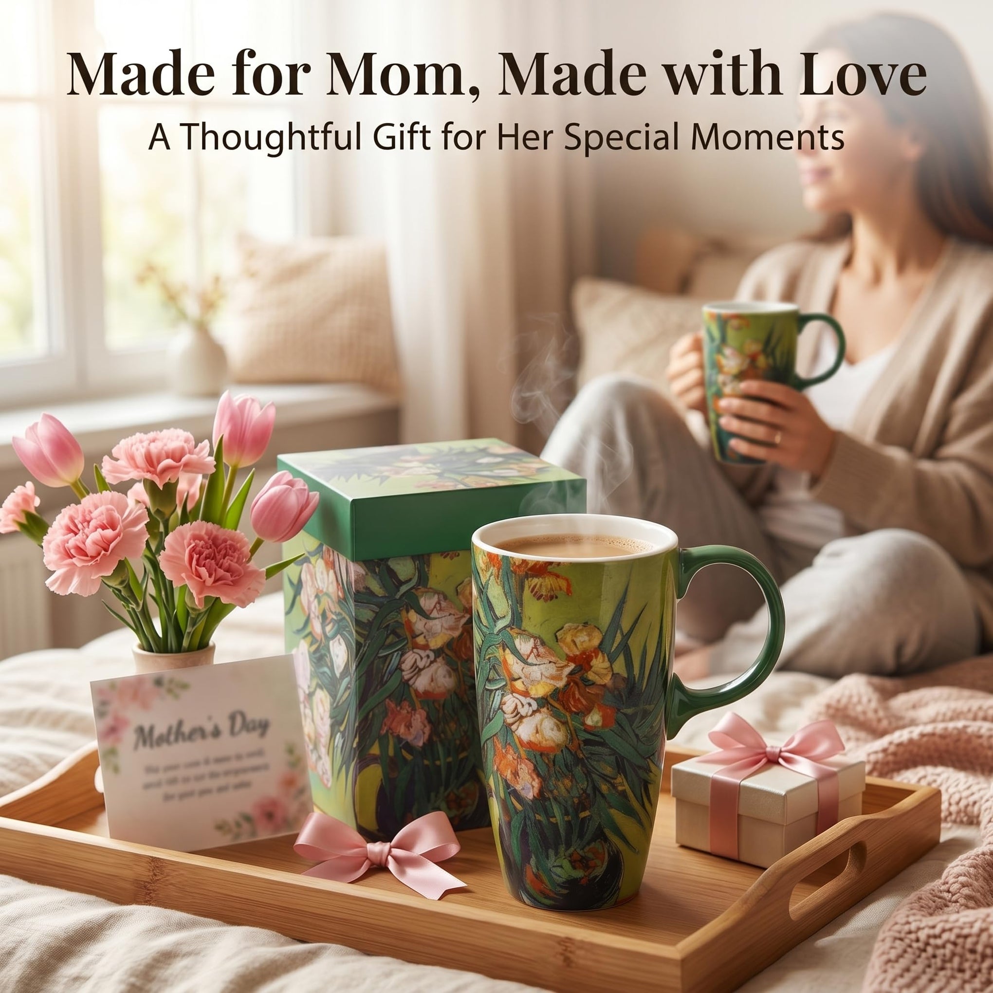 17oz Ceramic Coffee Mug with Lid