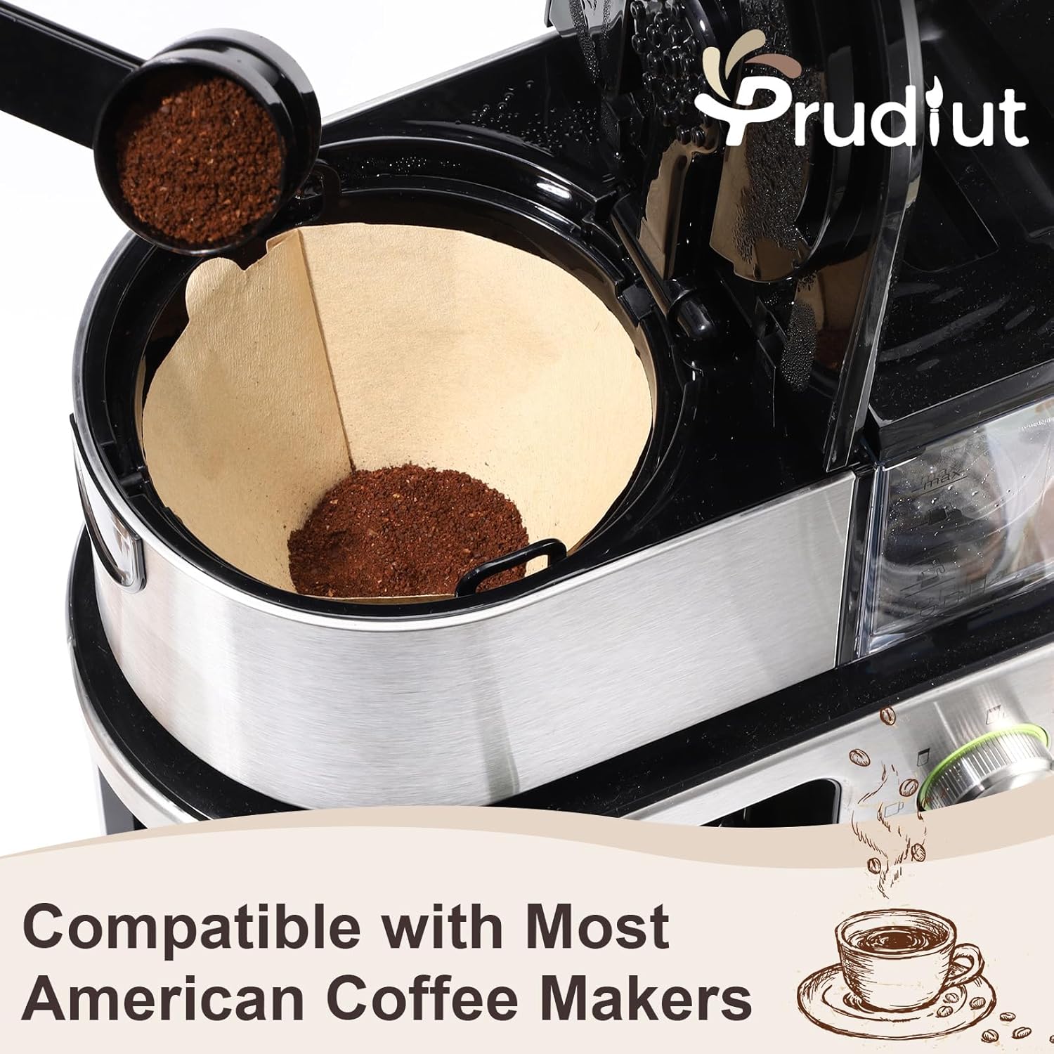 #4 Cone Coffee Filters 8-12 Cups, Disposable Natural Coffee Filters 4 Cone Paper Unbleached 4 Filters Paper Compatible with Ninja, Drip and Pour Over Coffee Maker, 120 Count
