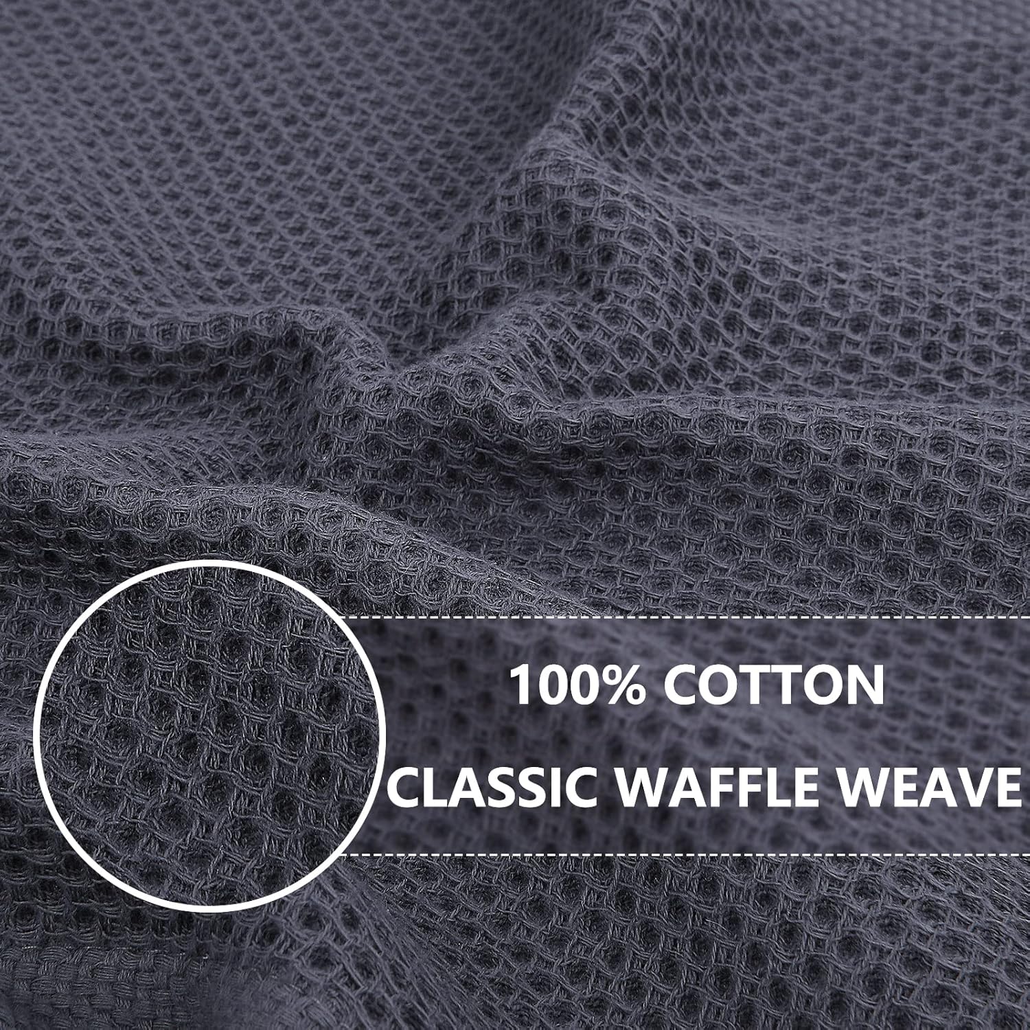 Homaxy 100% Cotton Waffle Weave Kitchen Dish Towels, Ultra Soft Absorbent Quick Drying Cleaning Towel, 13 x 28 Inches, 6-Pack, Mixed Color
