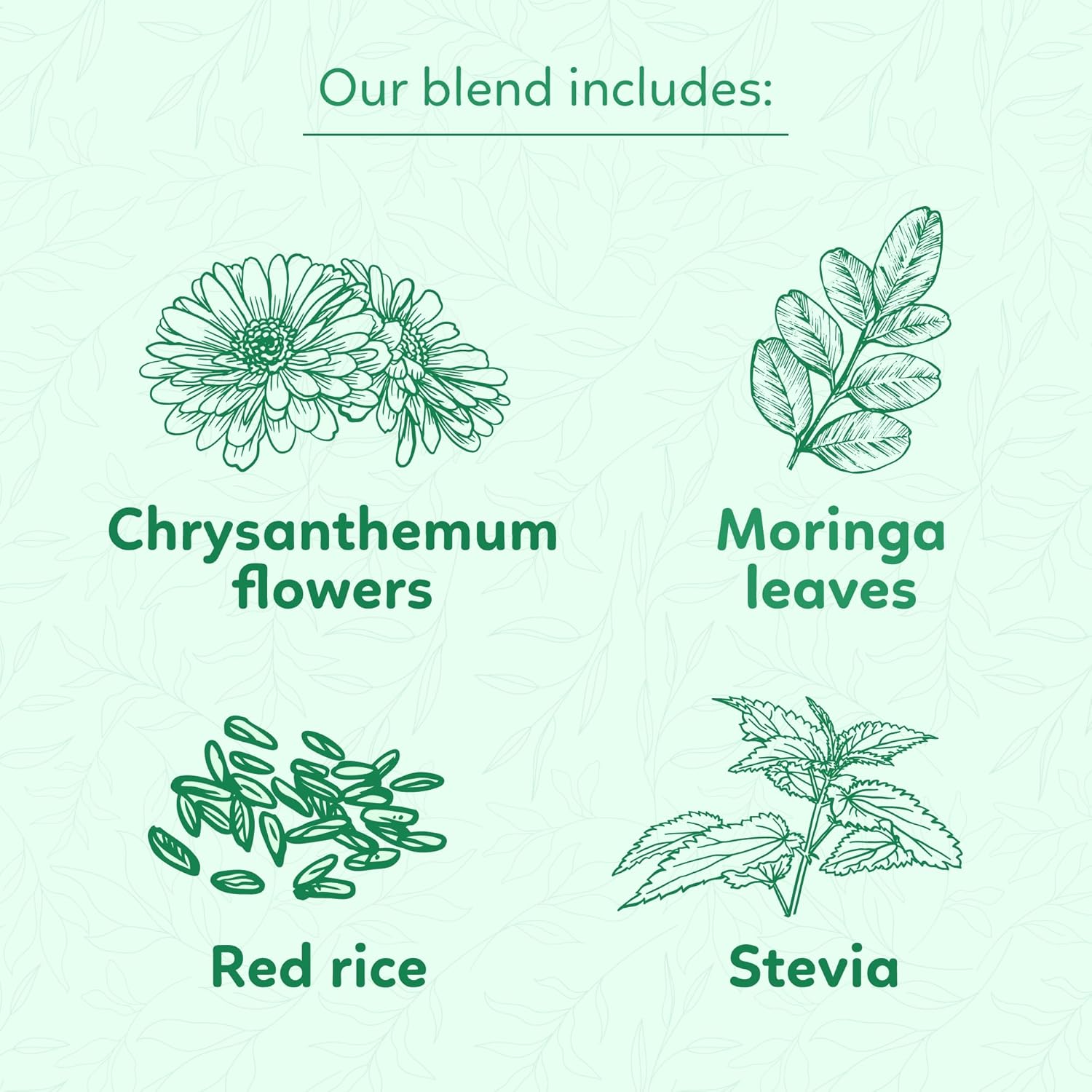 Indochine Blends, 50 Tea Bags, Hibiscus Tea Bags for High Blood Pressure, Herbal Tea Bags, Caffeine-Free, No Sugar, Vegan, Supports Heart Health and Relaxation, Loose Hibiscus Flowers, All Natural Hibiscus Flowers Ingredients (50 Tea Bags, Moringa Tea)