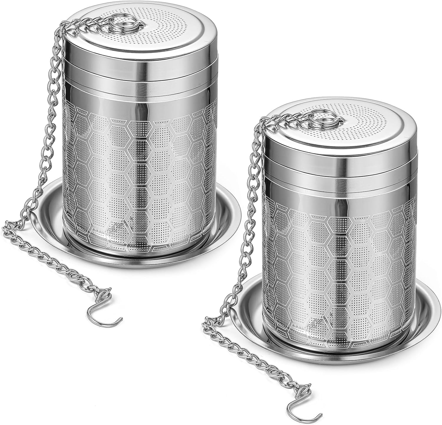 2 Pack Large Tea Strainers for Loose Tea, Tea Infusers for loose Tea Fine Mesh Stainless Tea Strainer Loose Leaf Tea Steeper for Black Tea, Spices and Seasonings