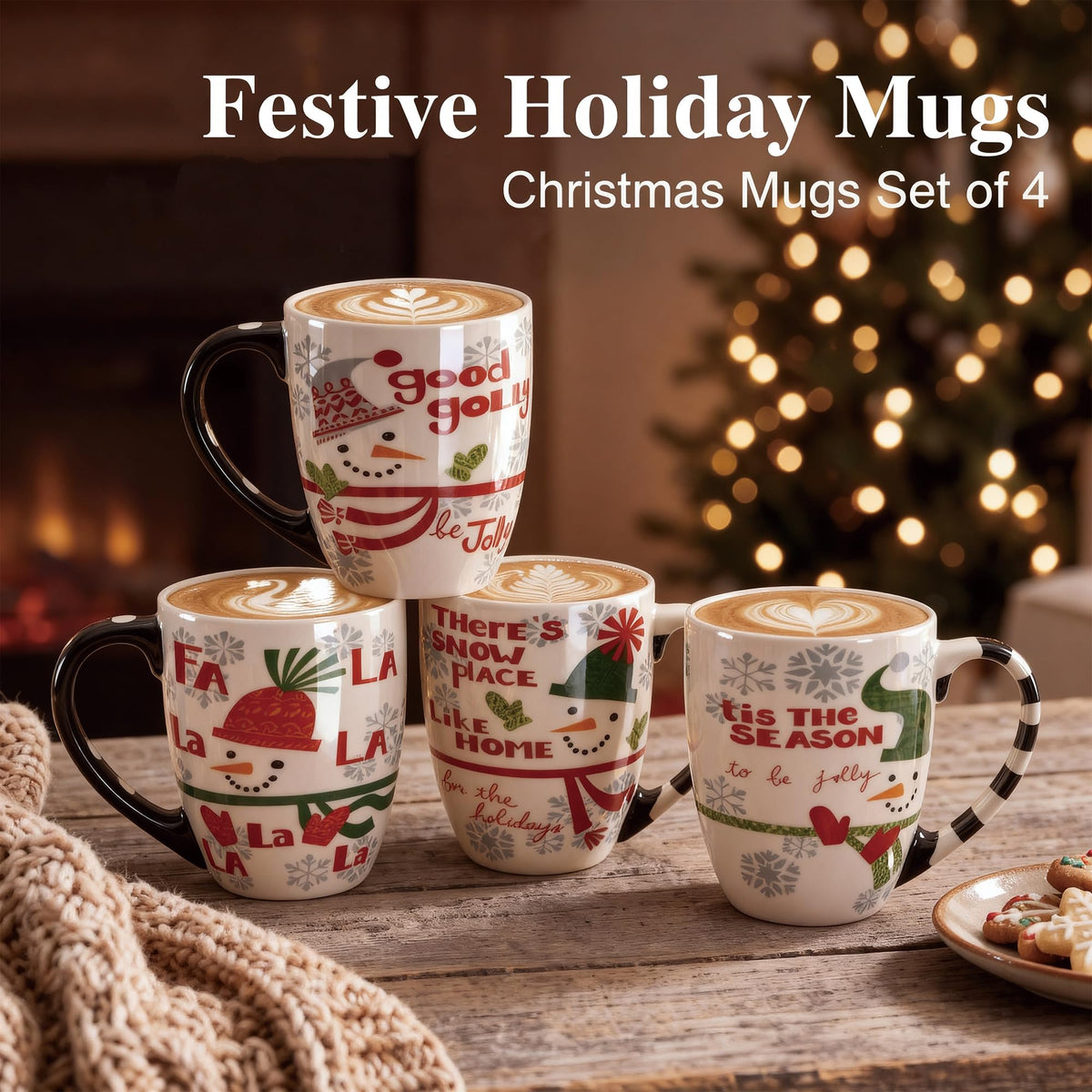 Christmas coffee mug with snowman design