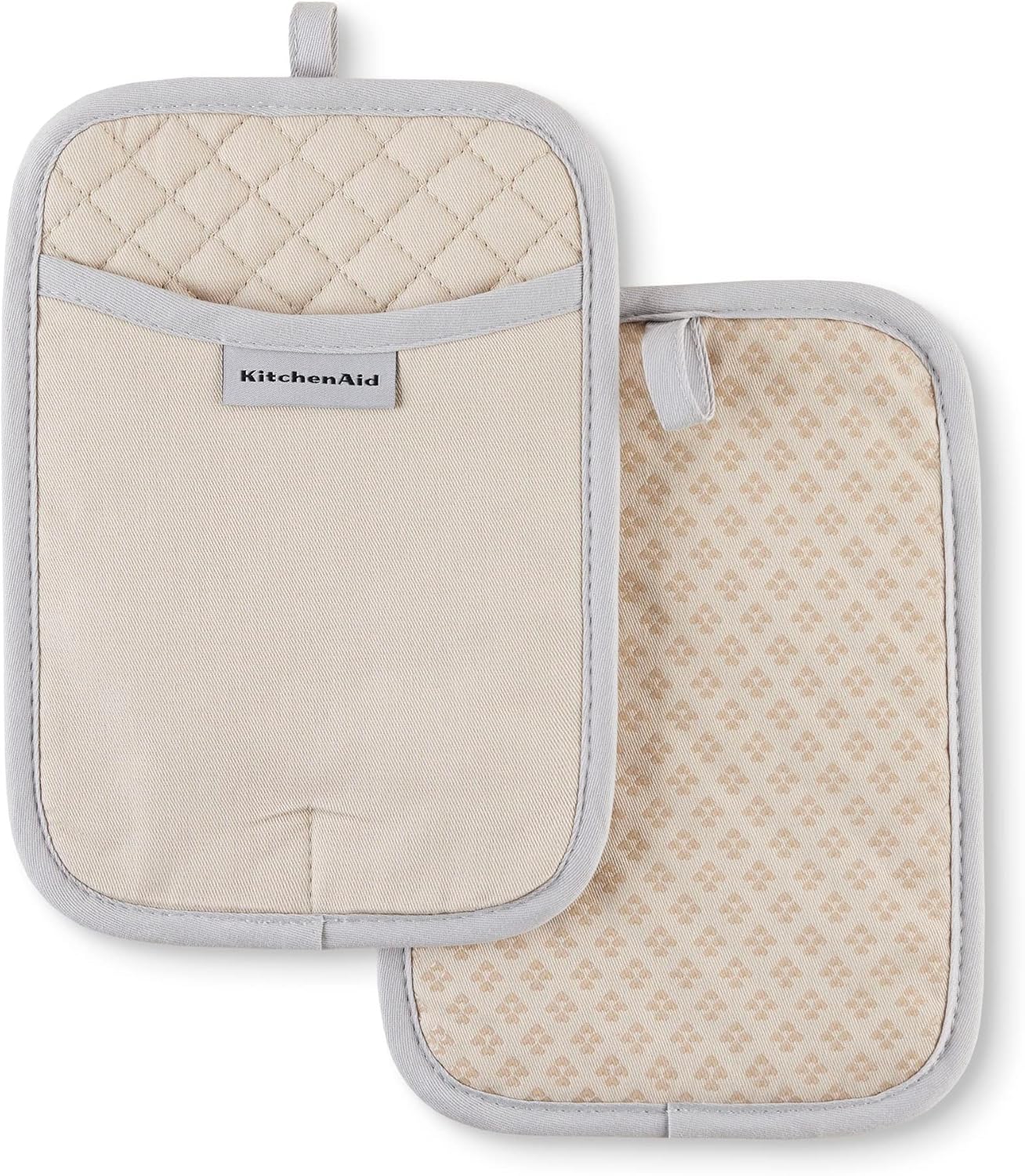 KitchenAid Asteroid Pot Holder 2-Pack Set, Milkshake Tan, 7