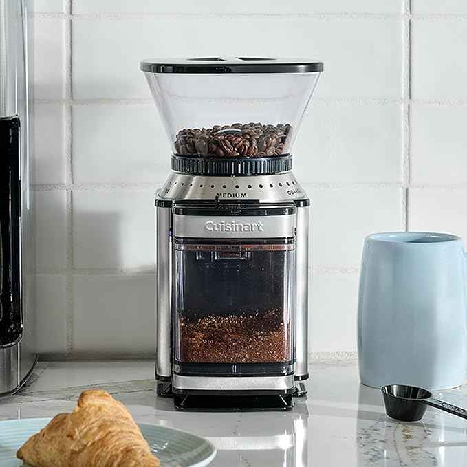 Cuisinart Coffee Grinder, Electric One-Touch Automatic Burr Coffee Grinder with 18-Position Grind Selector, Cup Size Selector for 4 – 18 Cups, DBM-8P1, Black Stainless