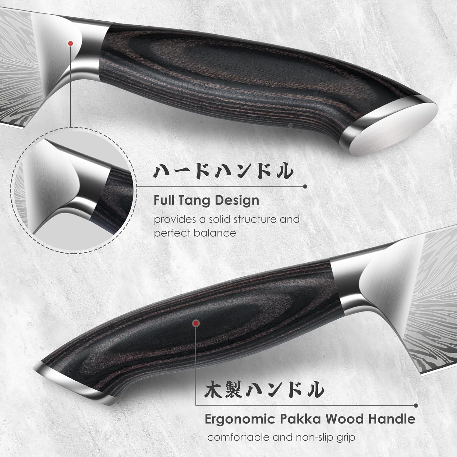 SHAN ZU Chef Knife in Powder Steel, Japanese Kitchen Knife 8 Inch, Ultra Sharp Chef's Knives, High Carbon Japanese Knives with Ergonomic Pakkawood Handle Professional Utility Knives for Meat Vegetable