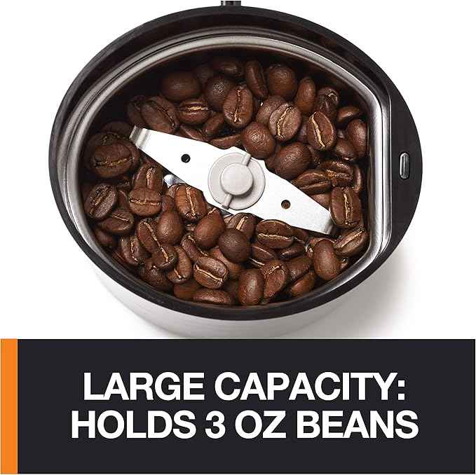 KRUPS Precision Electric Coffee Grinders, 3 oz Capacity, 200W Motor, Stainless Steel Blades for Uniform Grinding of Beans, Herb and Nuts, Coffee and Spice Grinder Electric, (Black)