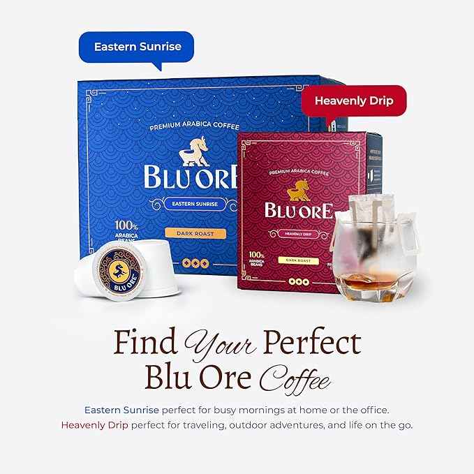 Blu Ore Premium Vietnamese Coffee - Single Serve Pour Over (16 Pack) - 100% Arabica Drip Bag Coffee, Eco-Friendly Filter, Travel Friendly, No Preservatives - Medium Roast