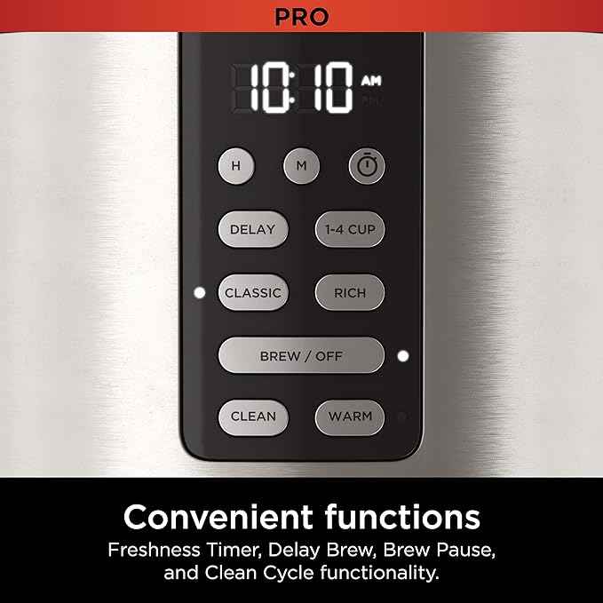 Ninja 14 Cup , Programmable Coffee Maker XL Pro with Permanent Filter, 2 Brew Styles Classic & Rich, 4 Programs Small Batch, Delay Brew, Freshness Timer & Keep Warm, Stainless Steel, DCM201