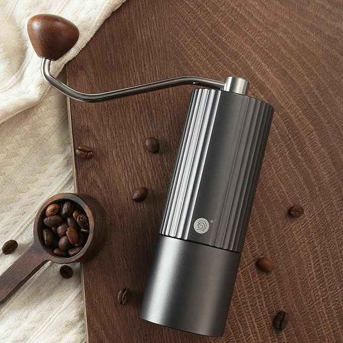 Manual Coffee Bean Grinder, Hand Grinder with 6-Core CNC Stainless Steel Conical Burr,Double Bearing Positioning for Espresso,Pour Over,FrenchPress,Moka,Americano for Office Home Traveling