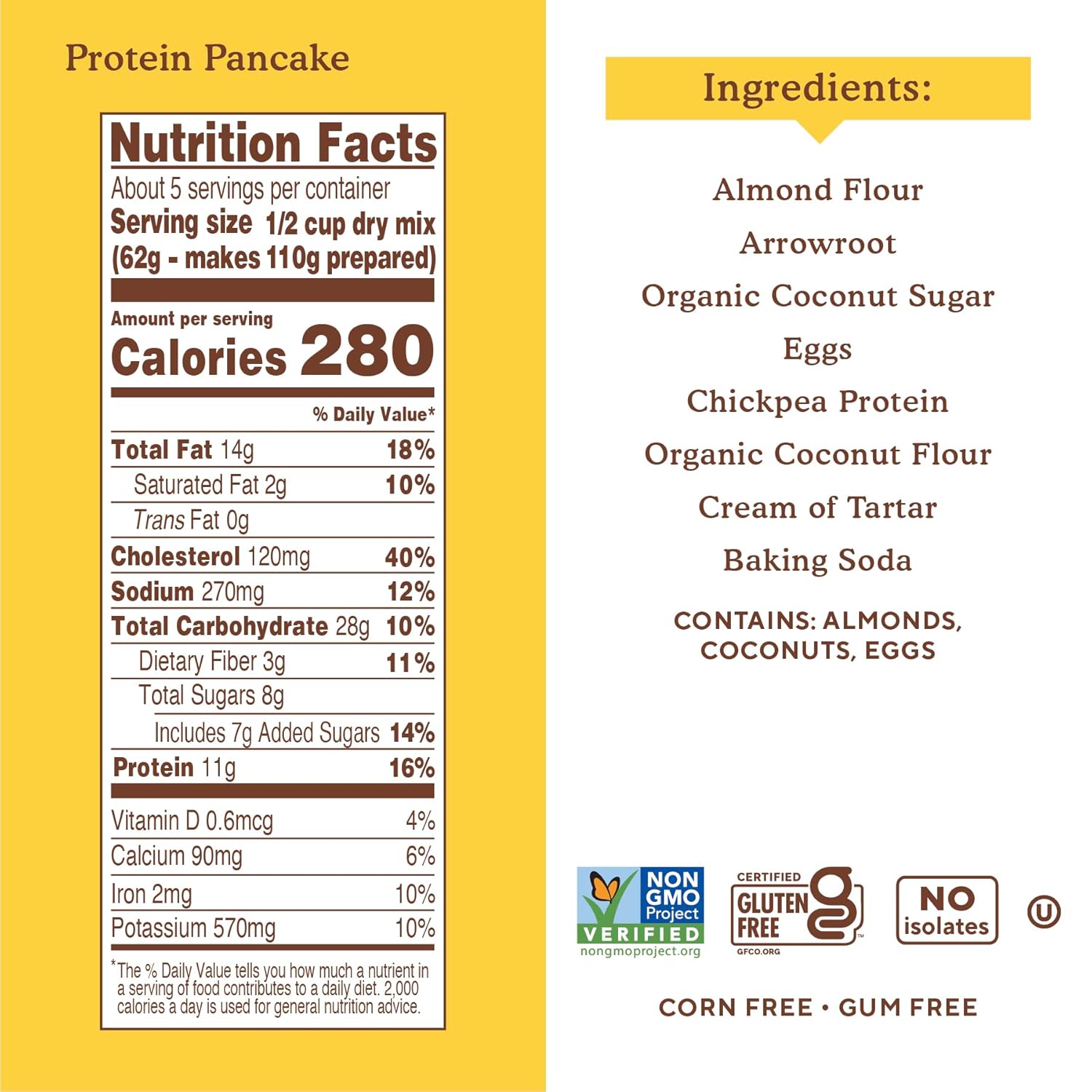 Simple Mills Just Add Water Almond Flour Pancake Mix, Original Protein - Gluten Free, Plant Based, Paleo Friendly, Breakfast, 10.4 Ounce (Pack of 6)