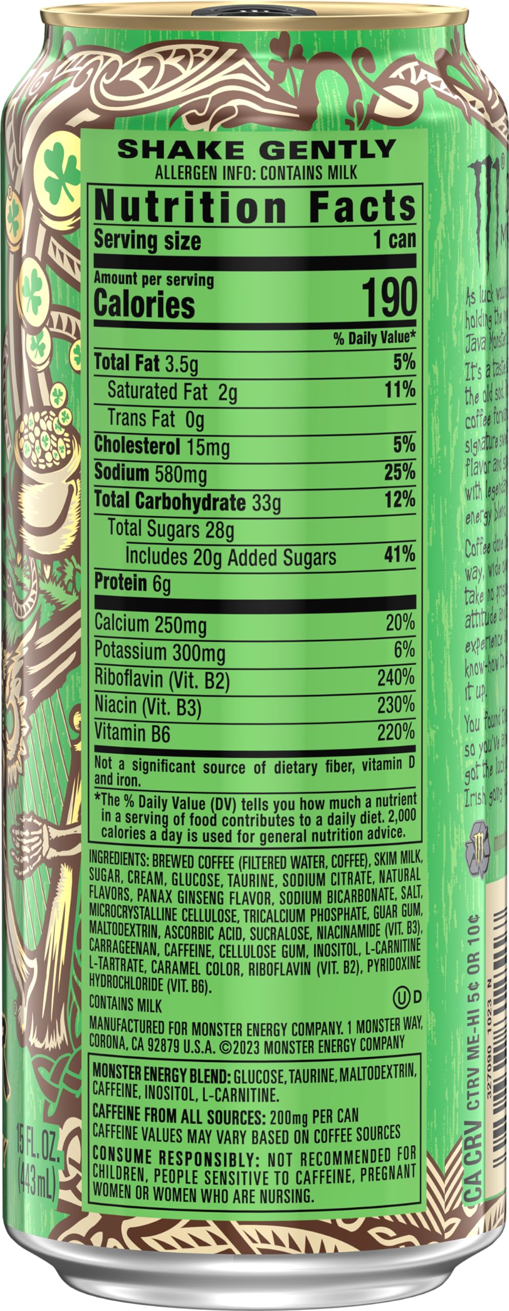 Java Monster Irish Crème (180 Fl Oz)