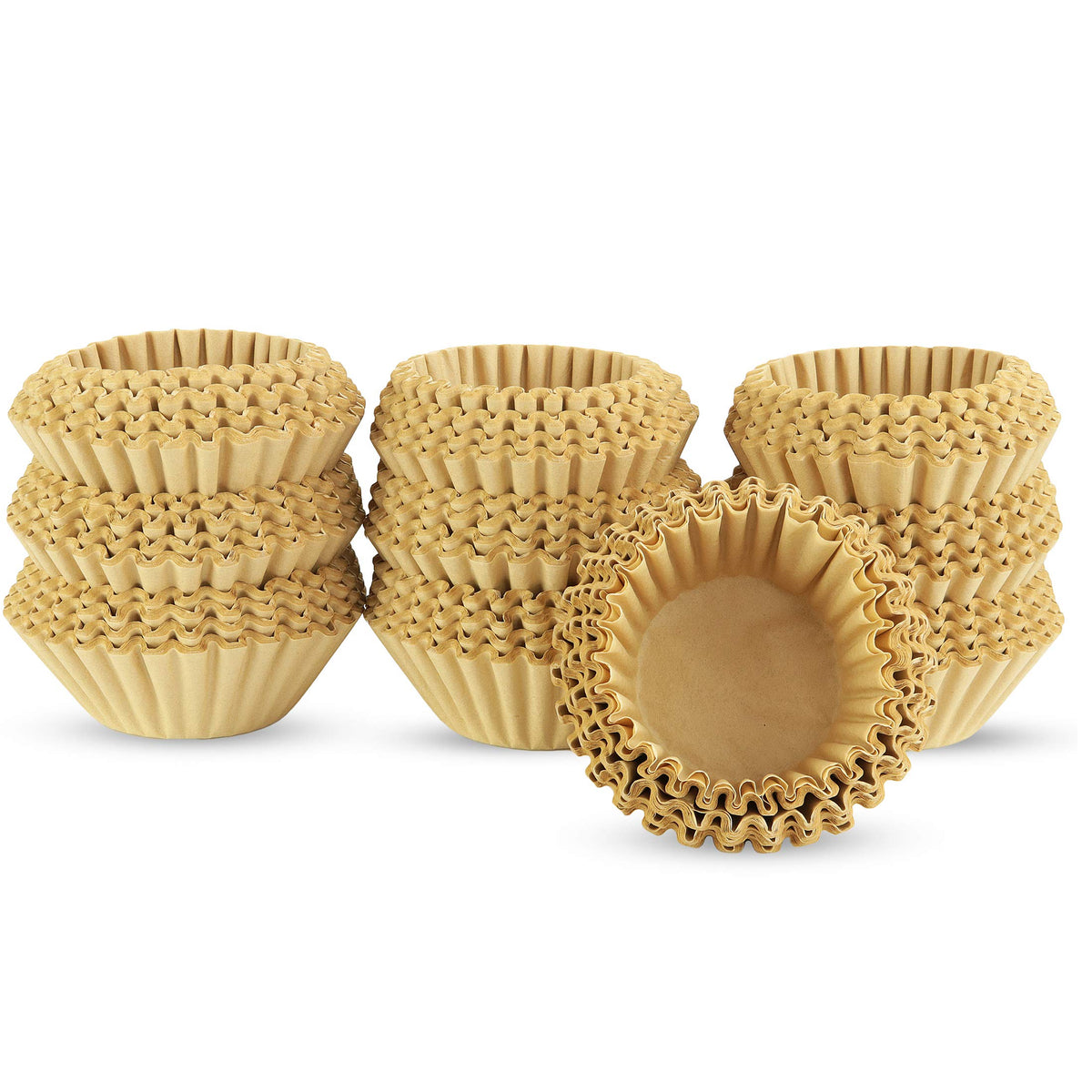 Unbleached brown paper basket coffee filters, 8-12 cup size