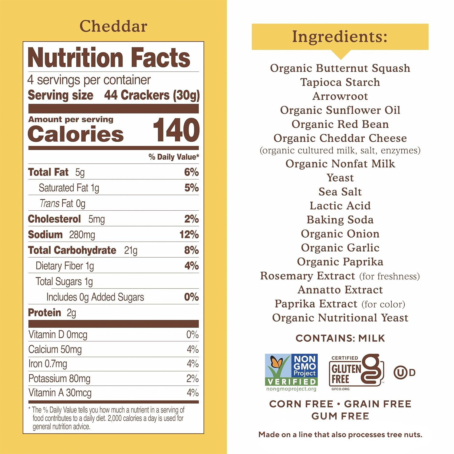 Simple Mills Pop Mmms Veggie Flour Baked Snack Crackers, Cheddar, Nothing Artificial, Kosher, Gluten Free & Non-GMO, 4 Ounce (Pack of 6)