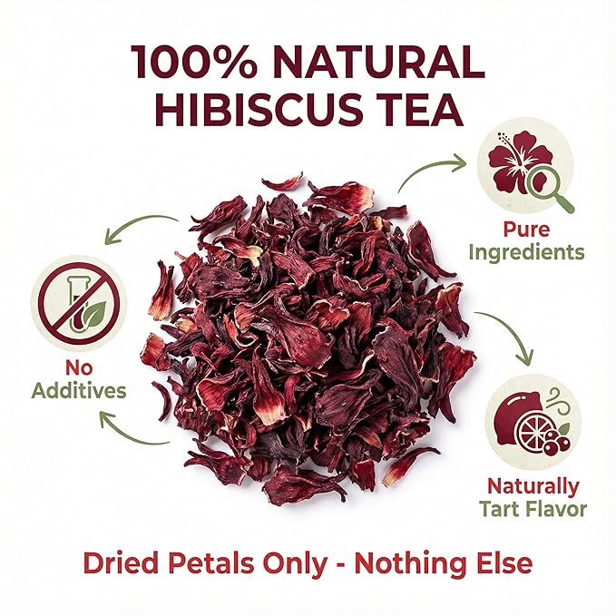 Andonisus Hibiscus Tea Organic, Caffeine Free, Antioxidant-Rich, 20 Tea Bags (2pcs)