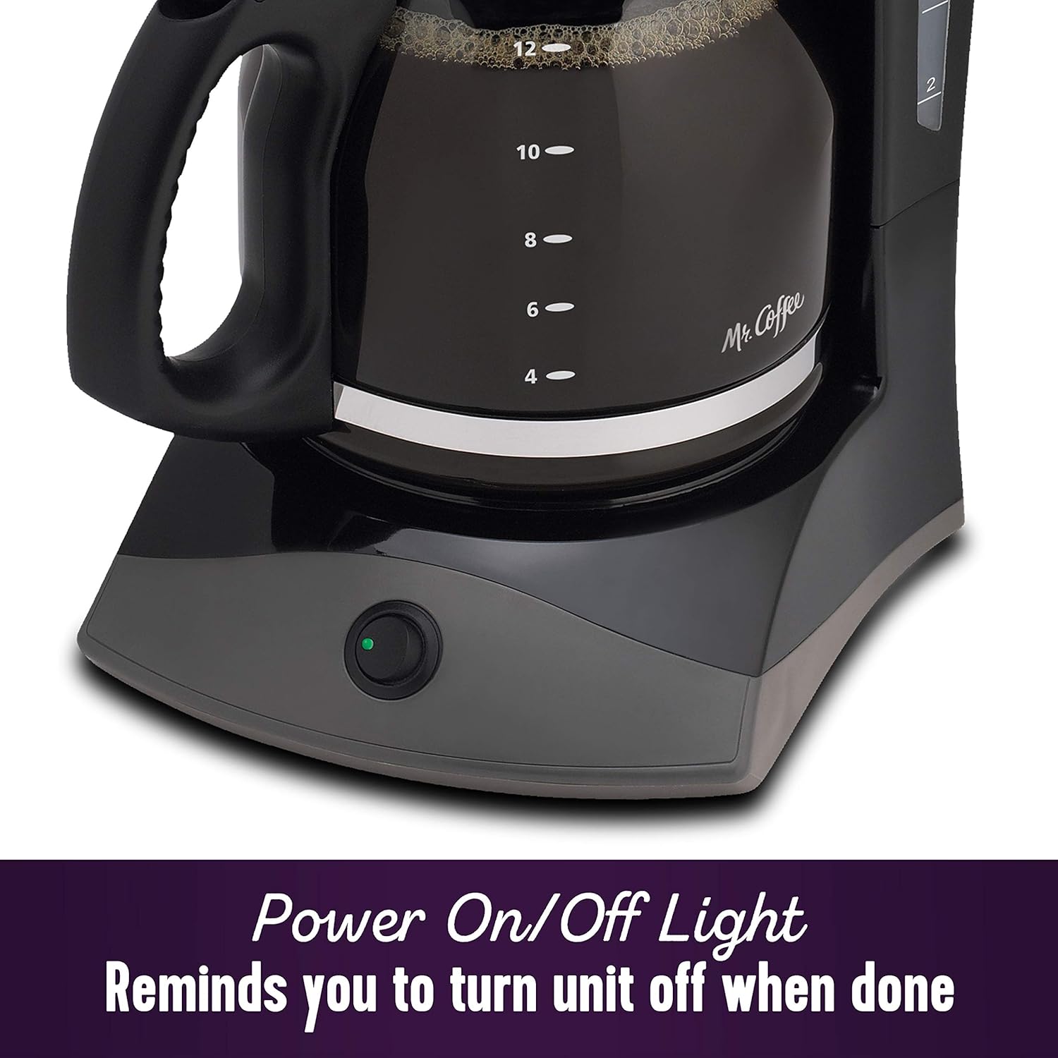 Mr. Coffee Black Coffee Maker, 12 Cups, with Auto Pause and Glass Carafe, Perfect for Home and Office Use - Blissbrew