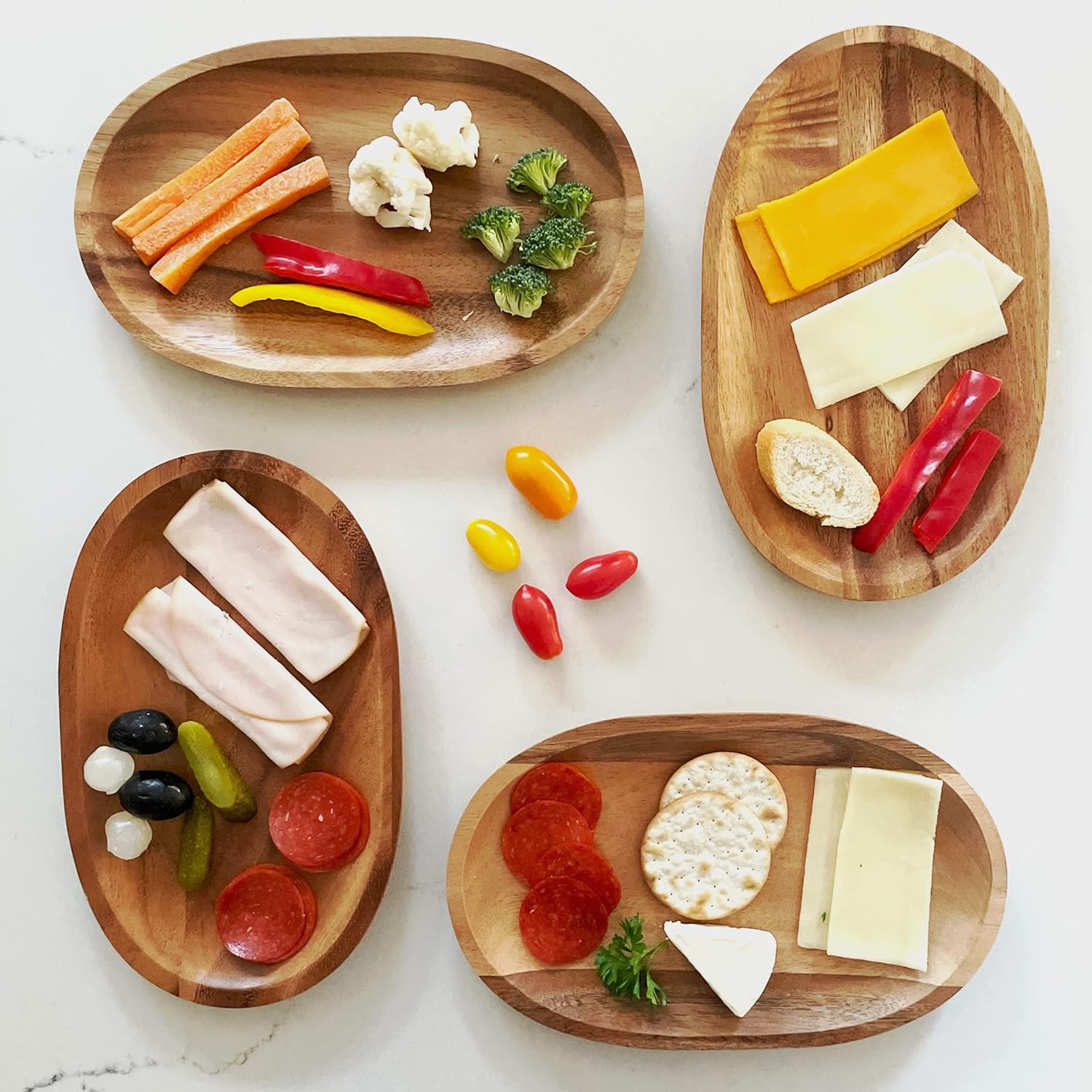 Woodard and Charles Individual Personal Serving Tray Set, Small - Set of 4-6